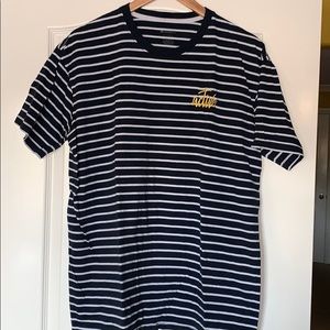 Active ride shop blue with white stripes tee shirt